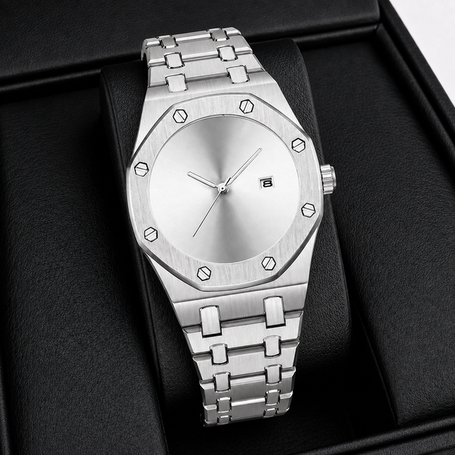 Customized Men Watches Minimalist Stainless Steel Band Smooth Dial Business Men Wrist Watches for Men