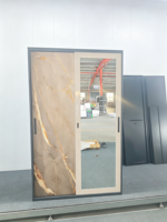 Armoire de rangement de chambre à coucher moderne en acier personnalisable à 2 portes coulissantes, robuste et démontable, pour la maison