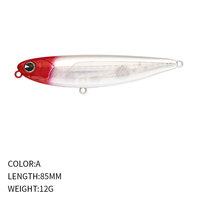 Leurre Artificiel Flottant en Acier Inoxydable de 12g et 85mm – Leurre Crayon Imprimé pour Bar, Perche, Pargo – Idéal pour la Pêche en Mer