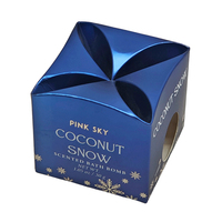 Boîte d'emballage personnalisée pour bombes de bain, type tuck-end, luxe, bleu foncé, pelliculage mat, pour crème contour des yeux, cosmétiques, coffret cadeau en carton
