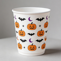 Gobelet isotherme double paroi pour boissons chaudes Halloween, logo personnalisé imprimé toile d'araignée, gobelet kraft ondulé isolé pour chocolat chaud 16oz, prix usine