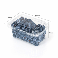 Boîte d'emballage alimentaire en plastique transparent PET pour fraises, 250g, jetable, avec couvercle articulé, qualité alimentaire, personnalisable, vente en gros