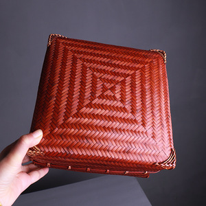 <b>Bamboo</b> Woven Storage Box Square With Lid For Tea And Food <b>Container</b> Living Room Use - Product Image 1