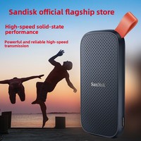 SSD Portabel Sandisk E30 SDSSDE30-1T00-Z26 hingga 800MB/s USB-C USB 3.2 Gen 2 480GB 1TB 2TB Drive Solid State Eksternal untuk PC