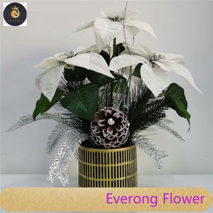 Decoración navideña <span class=keywords><strong>Flor</strong></span> <span class=keywords><strong>de</strong></span> <span class=keywords><strong>Pascua</strong></span> 50cm <span class=keywords><strong>Flor</strong></span> <span class=keywords><strong>de</strong></span> <span class=keywords><strong>Pascua</strong></span> <span class=keywords><strong>de</strong></span> terciopelo <span class=keywords><strong>artificial</strong></span> en <span class=keywords><strong>maceta</strong></span> - Product Image 3