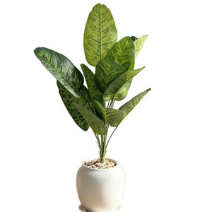 Planta artificial de palma del viajero en maceta, decoración de interior, planta artificial de hoja verde para la decoración del hogar y la sala de estar - Product Image 4