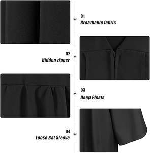 Venta caliente de fábrica Conjunto de vestido de graduación negro mate Vestidos de graduación y gorras Vestido de Graduación - Product Image 2