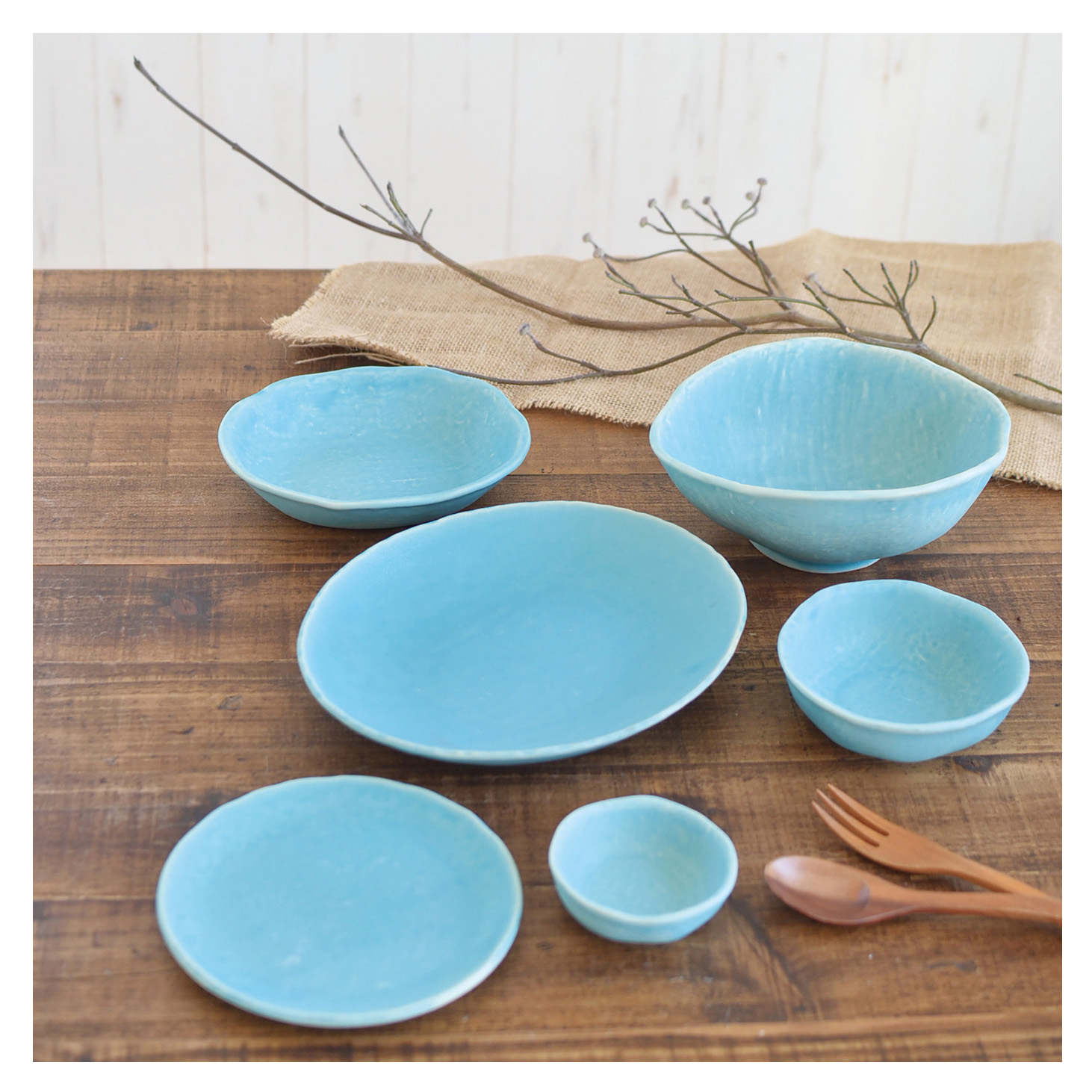 Набор японских керамических фарфоровых обеденных тарелок с неровной глазурью и капанием