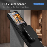Kunci Pintu Pintar Rumah Digital Biometrik Wajah Interkom Otomatis Cerdas Multifungsi OEM dengan Kamera