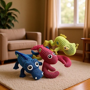 Juguete Masticable Interactivo Ecológico 100% Algodón con Diseño de Cocodrilo y Rana para Perros Pequeños y Grandes, Dispensador de Premios para Mascotas, Alivia el Estrés y el Aburrimiento - Product Image 2