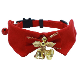 Dibujos animados de inspiración navideña Camisa roja Collar Gato Perro Lujo Poliéster occidental Cuello Anillo Babero Clásico Cross-Border Pet Print - Product Image 2