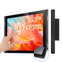 Monitor Táctil de Marco Abierto de 9.7 Pulgadas, 1024*768, Resistente al Agua, Pantalla Táctil Capacitiva, Montaje en Pared, HDMI, VGA, Monitor LCD Industrial