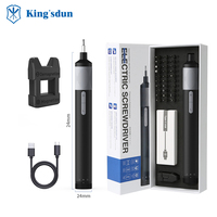 Kingsdun Jeu de tournevis électrique 33 en 1 de haute qualité avec embouts polyvalents Tournevis électrique sans fil à batterie au lithium 800 mAh