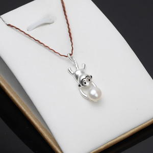 Accesorio de Plata de Ley S925 para DIY, 7-8 Piezas, Base Vacía para Perla con Signo Zodiacal Mono para Mujer, Tamaño 579, Perla de 3mm - Product Image 1