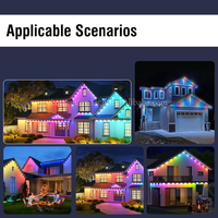 Luces LED RGB para Exteriores, Impermeables IP67, para Aleros de Casas, Decoración Navideña, Iluminación Ambiental Inteligente para el Hogar