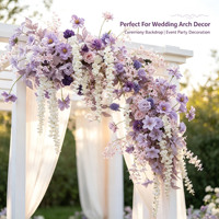 Kit floral artificiel mixte série violette, arrangement de roses assorties pour décoration de toile de fond de mariage et de cérémonie