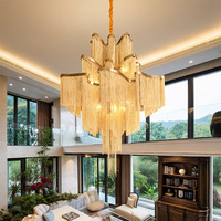 Suspension LED Nordique en Aluminium avec Verre Ambré/Transparent, Télécommande, Intensité Variable, Protection Oculaire, Luminaire Suspendu pour Hôtel