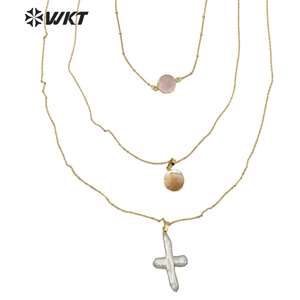 WT-JN109 Design Esclusivo di Un Set di Perle E Pietre Della Collana Della Signora di Nuovo Modo Dei Monili Della <span class=keywords><strong>Perla</strong></span> <span class=keywords><strong>Con</strong></span> <span class=keywords><strong>La</strong></span> Collana di Pietra - Product Image 2