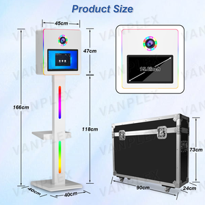 Photomaton miroir magique haute résolution 15,6 pouces à vendre |   Design carré, compatible SLR, partage <span class=keywords><strong>social</strong></span> instantané |   Prêt à être expédié - Product Image 4