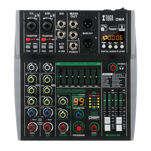 Consola Mezcladora <span class=keywords><strong>de</strong></span> Audio Metálica Modelo OM4 <span class=keywords><strong>de</strong></span> 4 Canales con 99 Efectos DSP, Grabación USB y Bluetooth, 2 Estéreos y EQ <span class=keywords><strong>de</strong></span> 7 Bandas para Fiestas - Product Image 2