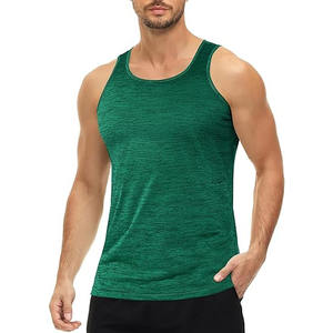 Alta calidad verano entrenamiento al aire libre correr Fitness sin mangas transpirable secado rápido compresión cuello redondo Hombre camisetas sin mangas - Product Image 6