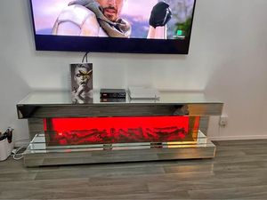 <strong>White</strong> Wooden Mirrored <strong>TV</strong> <strong>Table</strong> and Cabinet <strong>TV</strong> Stands With Fireplace Elegant Mirrored Living Room Furniture Muebles Meubles - Product Image 6