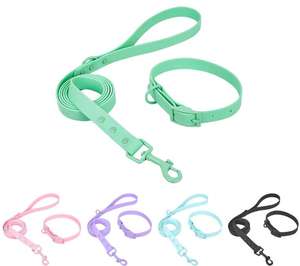 Aanpasbare Kleurrijke Pvc Hondenriem Kraag Waterdicht Met Massief Patroon Voor Katten Lage Moq Gemaakt Van Plastic En Polyester - Product Image 6