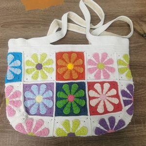 2025 Latest Customized Handmade Crochet Bag for Women Fashion Embroidery Pattern Textile & Fabric Craft