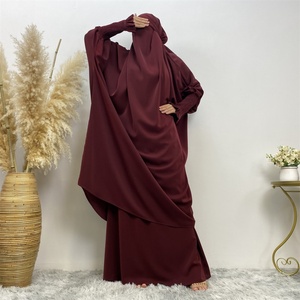 6608 #   Último Modelo de Abaya Nida Premium en 10 Colores, Conjunto de Dos Piezas con Volantes y Puños Elásticos, Jilbab para Oración, Abayas Sencillas para Uso Diario - Product Image 2