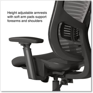 Alera Hollins Chaise de bureau ergonomique en maille pivotante, capacité de 275 lb, avec siège et accoudoirs réglables en hauteur, en mousse et en PU - Product Image 4