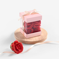 Petites Boîtes Cadeaux Rose Bonbon à Dragées avec Ruban pour Mariage, Anniversaire, Fête, Ornement avec Fenêtre Transparente