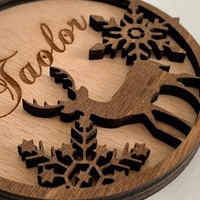 Ornement de Noël personnalisé en bois avec nom gravé, fait main, décorations pour la maison, plaque en bois