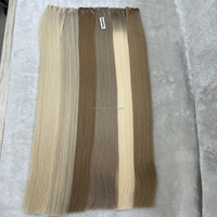 Extensions capillaires fines et invisibles, double trame, style lisse et soyeux, 100% cheveux humains vierges européens Remy, teints