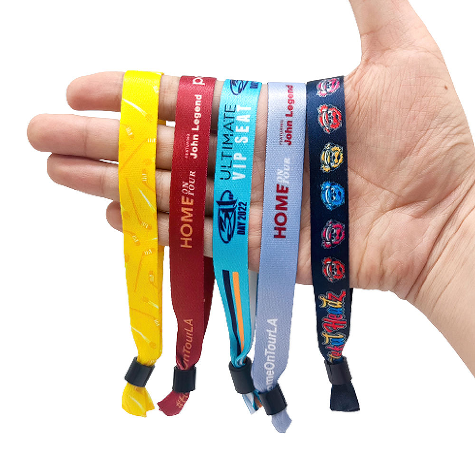 Custom Logo Printed Cloth Festival Fabric Promotional Wristband For Event 2