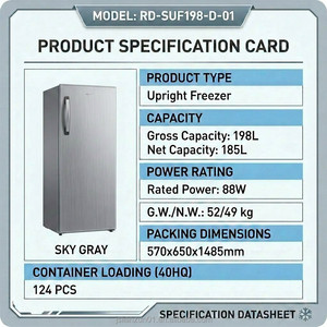 Congelador Vertical Solar de 198L, 12V 24V AC, Doble Alimentación, Puerta Única, Profundo, para Uso Comercial, en Hoteles y Hogares Aislados de la Red, 198L Profesional Vertical - Product Image 4