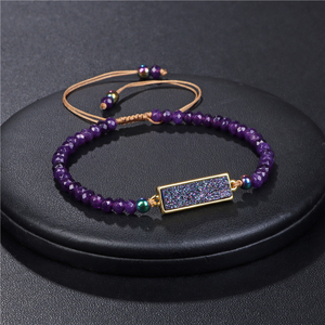 Bracciale in Pietra Naturale <span class=keywords><strong>con</strong></span> Ciondolo a Cuore Druzy, Regolabile, Stile Boho, per Donna, Gioiello di Tendenza, Idea Regalo - Product Image 2