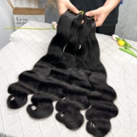 Cheveux humains vierges bruts de grade 12A, double épaisseur, tissage indien, sans nœuds, pour femmes noires, lots de mèches ondulées