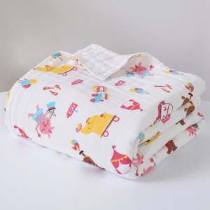 Couverture de sécurité pour bébé en mousseline de coton de bambou à 6 couches, 110*110 cm - Product Image 3