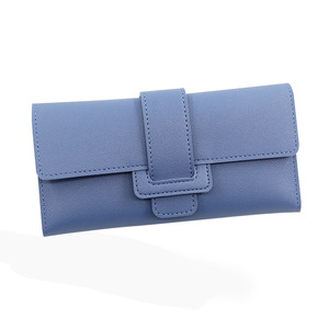 Fashion Korean Three Fold <b>Long</b> Purse For Women Snap Closure Handheld Coin <b>Wallet</b> Multi Card Slot Ladies Clutch Factory Supply - Product Image 5