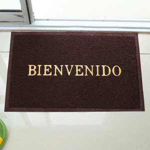 <b>Custom</b> Embroidered <b>Doormat</b> Bienvenido Polyester Rectangle Indoor Welcome Mat Factory Wholesale - Product Image 3