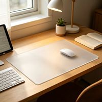 Planche de bureau en verre trempé de taille moyenne, lisse et résistante aux rayures pour ordinateur portable et bureau