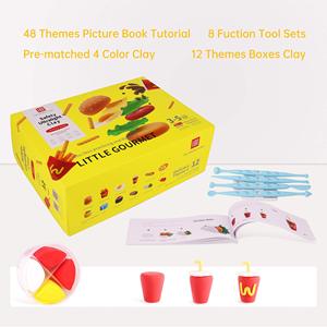 Kit de pâte à <span class=keywords><strong>modeler</strong></span> à séchage rapide sur le thème de la restauration rapide, 12 couleurs, non toxique, sûr, jouet éducatif DIY pour enfants avec outils de sculpture et accessoires - Product Image 5