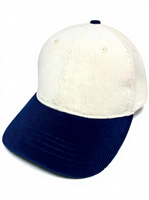 Casquette de baseball en velours côtelé bicolore, ajustable, unisexe, décontractée, design 6 panneaux, pour le printemps et l'été