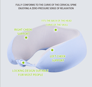 Oreiller de voyage ergonomique en U Jiyimei YM-U232-1, portable, à récupération lente, respirant et doux, pour le soutien de la nuque - Product Image 2