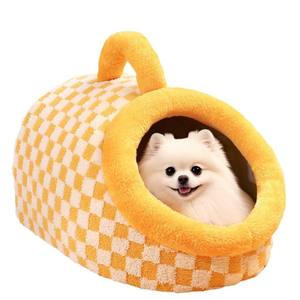 Cat <b>Nest</b> Four Seasons Universal Semi Enclosed Safety Cotton Grid Detachable and Washable Cat and Dog <b>Bed</b> Pet Supplies - Product Image 5