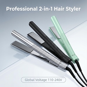 Texture diamantée antidérapante de qualité supérieure PTC 240 ℃   <span class=keywords><strong>Styler</strong></span> capillaire 2-en-1 double tension pour salon à domicile, vente en gros, OEM personnalisé - Product Image 1