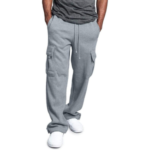 Pantalones Cargo de lana pesada para hombre, pantalones de chándal, pantalones deportivos sueltos, pantalones de entrenamiento Cargo, pantalones para correr con bolsillos - Product Image 2