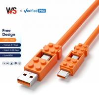 Cable de Carga Multiusos 4 en 1, Conector USB Tipo C y Lightning, Carga Rápida QC de 60W, Cable de Datos de Silicona Suave para iPhone y Samsung, 1m 2m
