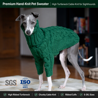 Pull à col roulé pour chien de type lévrier italien, whippet, en tricot épais, chaud, pour l'hiver, en stock, prêt à être expédié