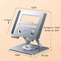 Cadeau promotionnel ordinateur portable ventilé Ipad Riser 360 support de support d'ordinateur de bureau en métal Compatible rotatif
